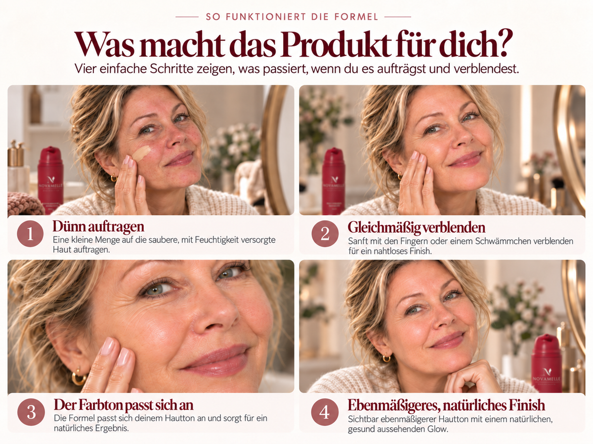 Novamelle four-step color-adapting foundation routine