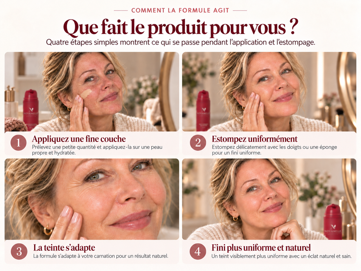 Novamelle four-step color-adapting foundation routine