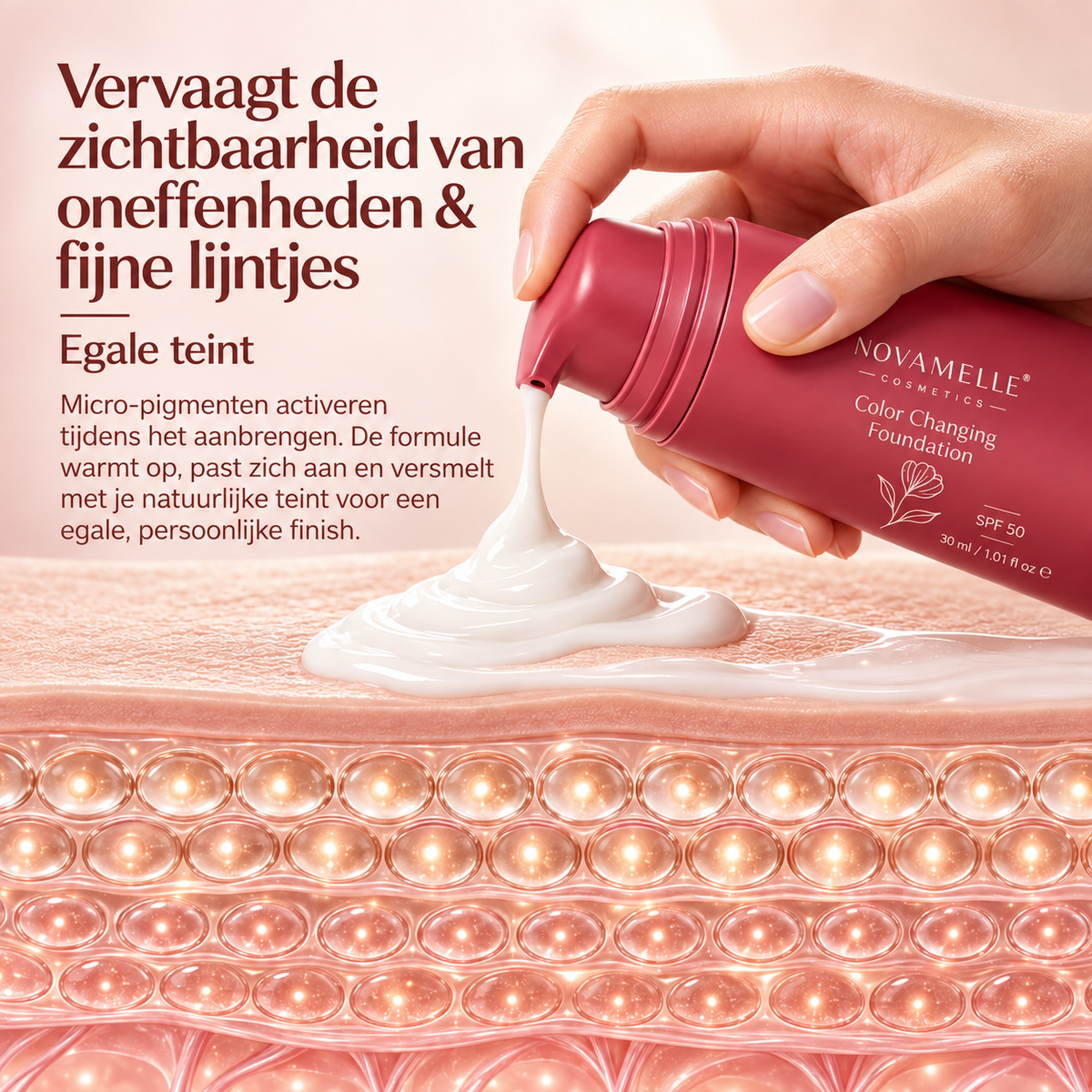 Novamelle Color Changing Foundation – fine-lines – NL