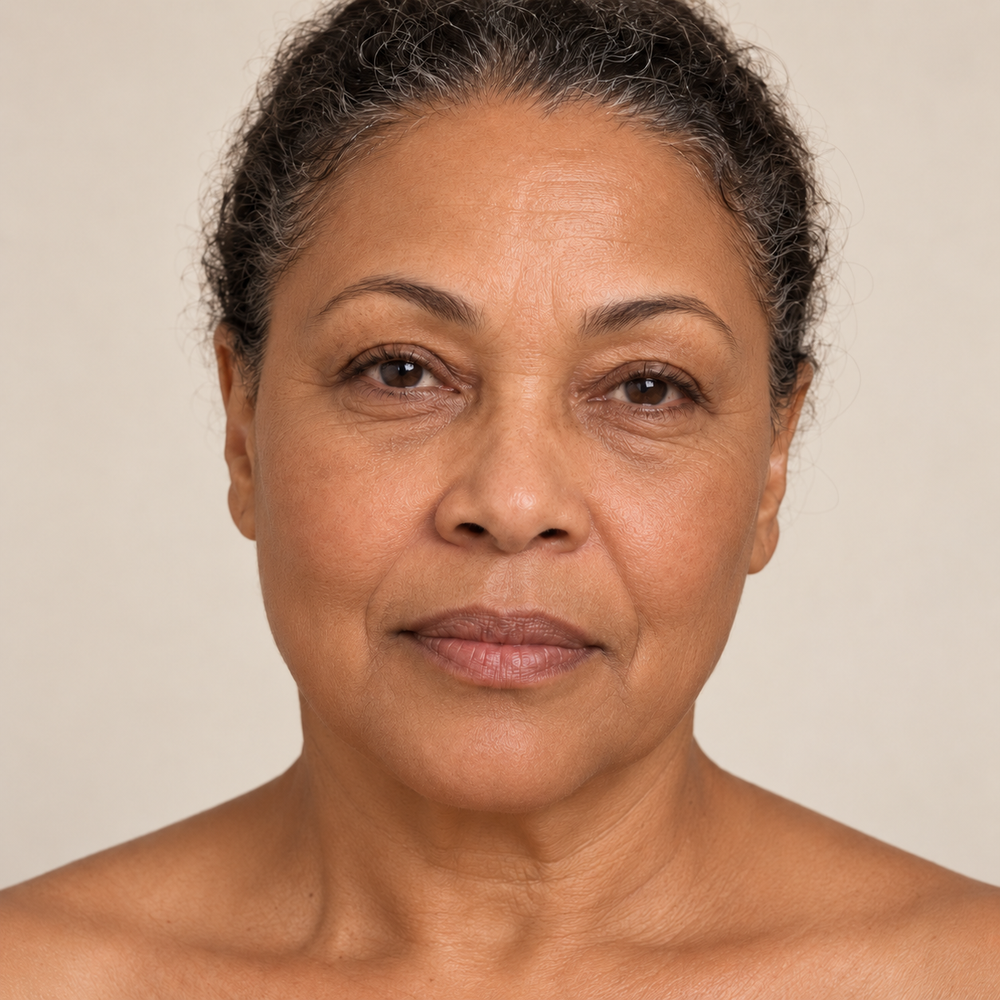 Novamelle illustrative after product demonstration with mature skin