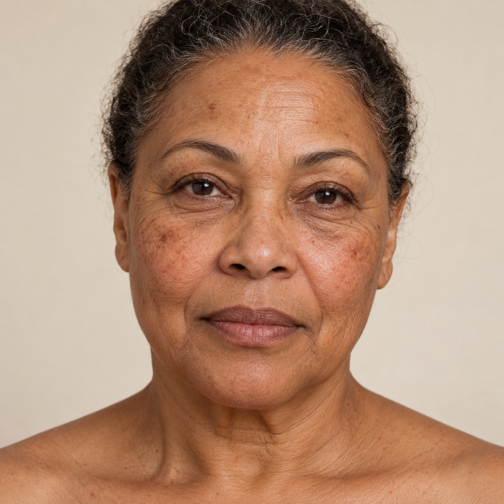 Novamelle illustrative before product demonstration with mature skin